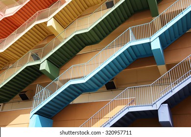 Fire escape stairs, background Stock Photo
