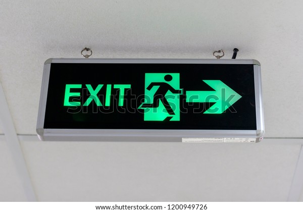 Fire Exit Sign Corridor Building Stock Photo 1200949726 | Shutterstock