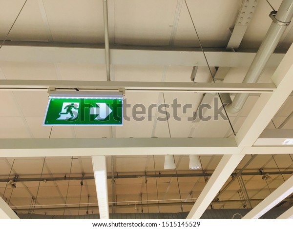 Fire Exit Signs Hanging On Ceiling Stock Photo Edit Now 1515145529