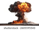 fire explosion cloud, isolated fire cloud, destruction