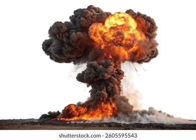 fire explosion cloud, isolated fire cloud, destruction