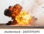 fire explosion, isolated fire cloud, destruction