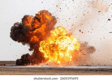 fire explosion, isolated fire cloud, destruction