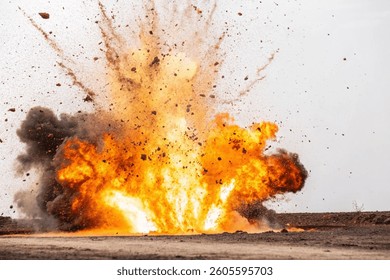 fire explosion, isolated fire cloud, destruction
