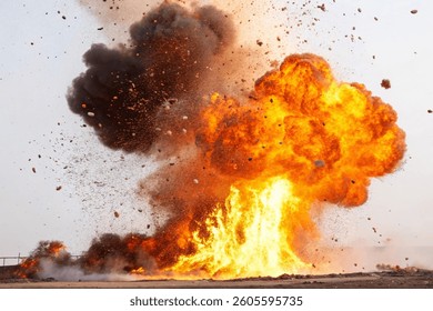 fire explosion, isolated fire cloud, destruction