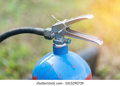 Fire extinguisher tank on outdoor - Shutterstock ID 1015290739