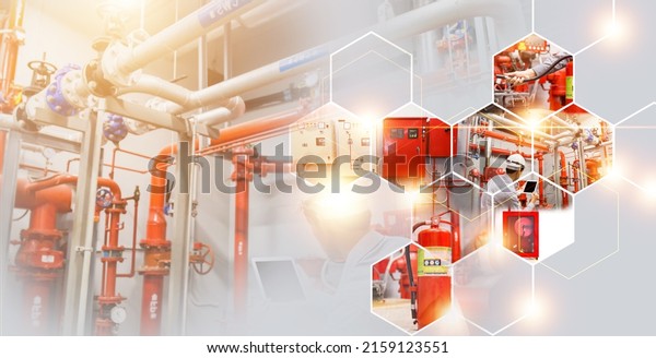  fire\
extinguishing system service concept , industrial fire control\
system, fire Alarm controller, fire\
notifier.