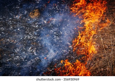 Fire in the field useful as background.                    