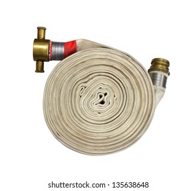 Fire Fighter Hose Isolated On The White Background