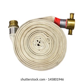 Fire Fighter Hose Isolated On The White Background