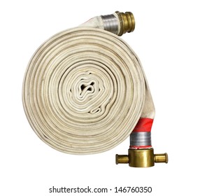 Fire Fighter Hose Isolated On The White Background