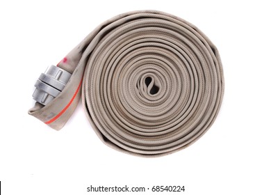 Fire Fighter Hose Isolated On The White Background