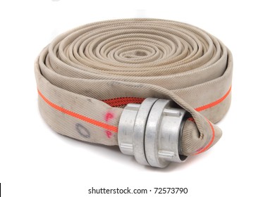 Fire Fighter Hose Isolated On The White Background