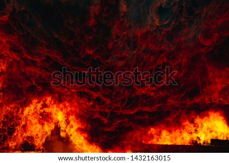 Fire and Firefighter training school., Burning fire flame background

