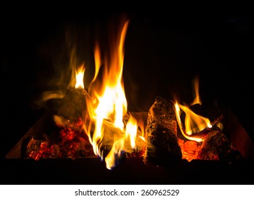 Fire In A Fireplace