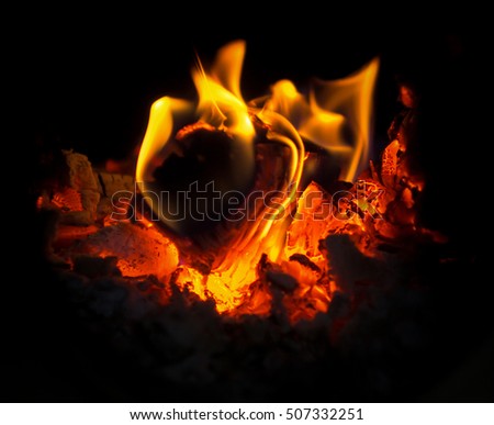 Fire in the fireplace