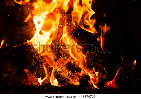 Fire Fireplace Note Shallow Depth Field Stock Photo Edit Now