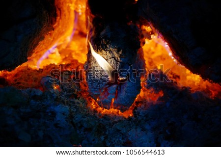 Similar – Image, Stock Photo Preparation of meal on a fire