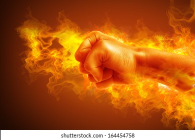 Fire fist. High resolution - Shutterstock ID 164454758