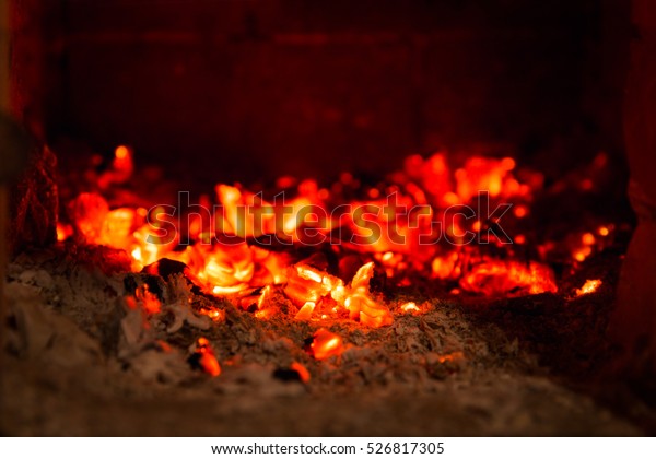 Fire Flame Coals Fireplace Ashes Royalty Free Stock Image