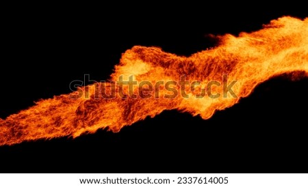 fire flame on black background. a realistic fire background. flame thrower background