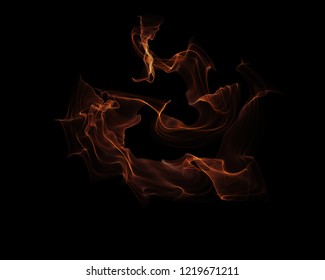 Fire Flame, Smoke, Sparkle Light Or Flake Isolated Overlay On Black Isolated Background Design. Stock Photo Of Red, Orange Smoke, Flame Heat Fire Overlays Abstract Black Background