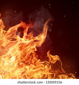 Fire flames background - Shutterstock ID 135059156