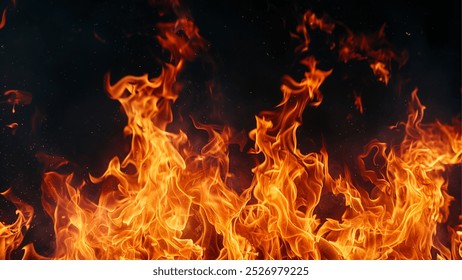 Fire Flames Background Overlay, Realistic, Flames, Fire Particles