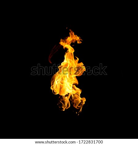 Fire flames collection isolated on black background
