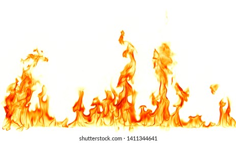 Fire Flames Isolated On White Background Stock Photo 1411344641 ...