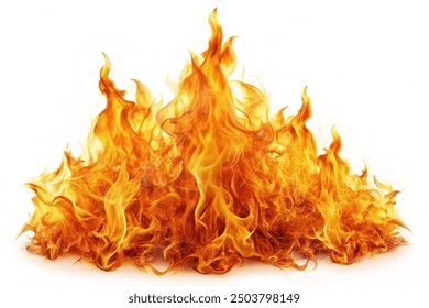 Fire flames isolated on white background