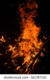 Fire flames on black background. - Shutterstock ID 361787150