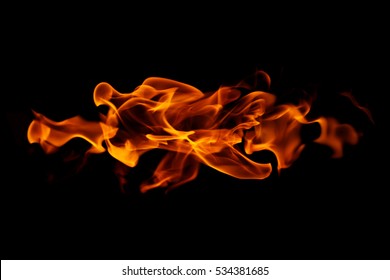 Fire Flames On Black Background