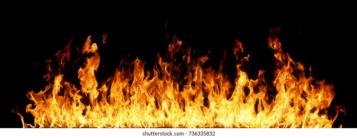 Fire flames on black background. - Powered by Shutterstock
