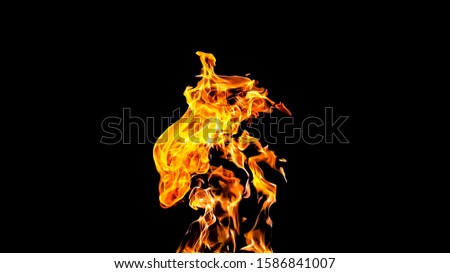 Fire flames on black background. fire on black background isolated. fire patterns
