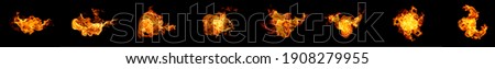 Fire flames on a black background abstract.