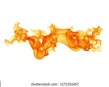 Fire Flames On A White Background.