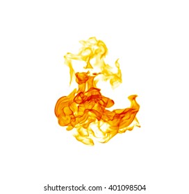 Fire Flames On White Background