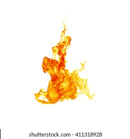 Fire flames on white background