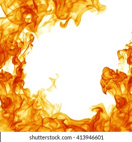 Fire Flames On White Background