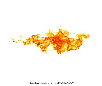 Fire Flames On White Background