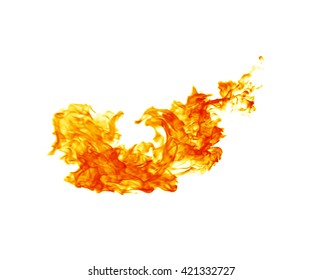 Fire Flames On White Background