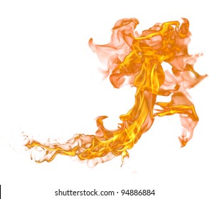 Fire Flames On White Background