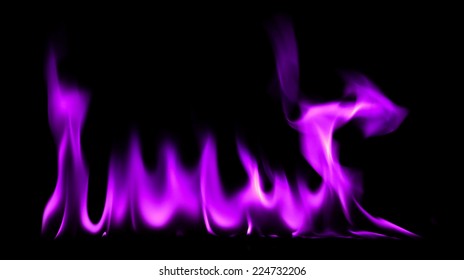 Fire Flames Purple On Black Background Stock Photo 224732206 