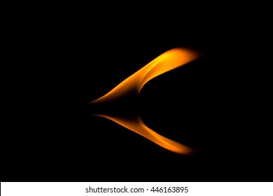 fire flames with reflection on black background