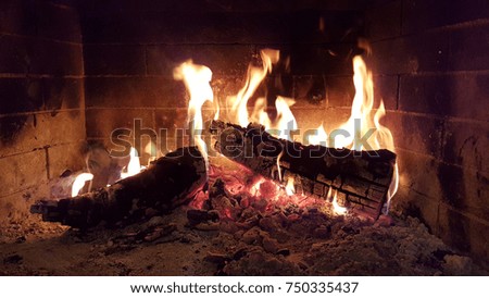 Fire Flames Woods Fireplace Winter Background Stock Photo Edit