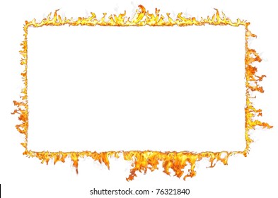 Fire Frame Isolated On White Background Stock Photo (Edit Now) 76321840