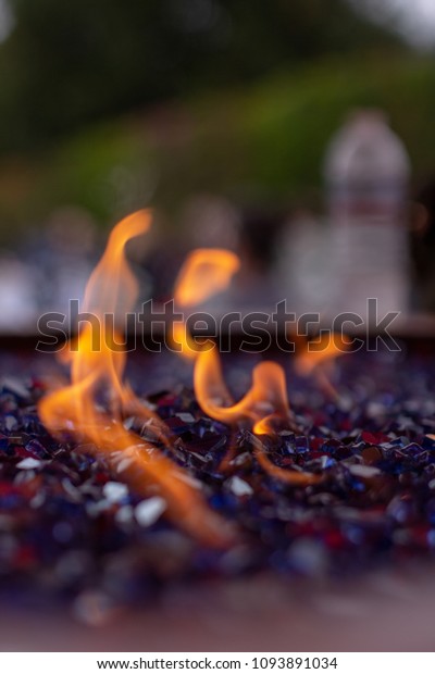 Fire Glass Fire Pit Stock Photo Edit Now 1093891034