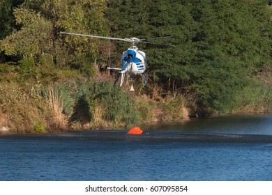 Fire Helicopter At Work