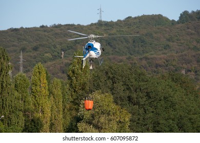 Fire Helicopter At Work